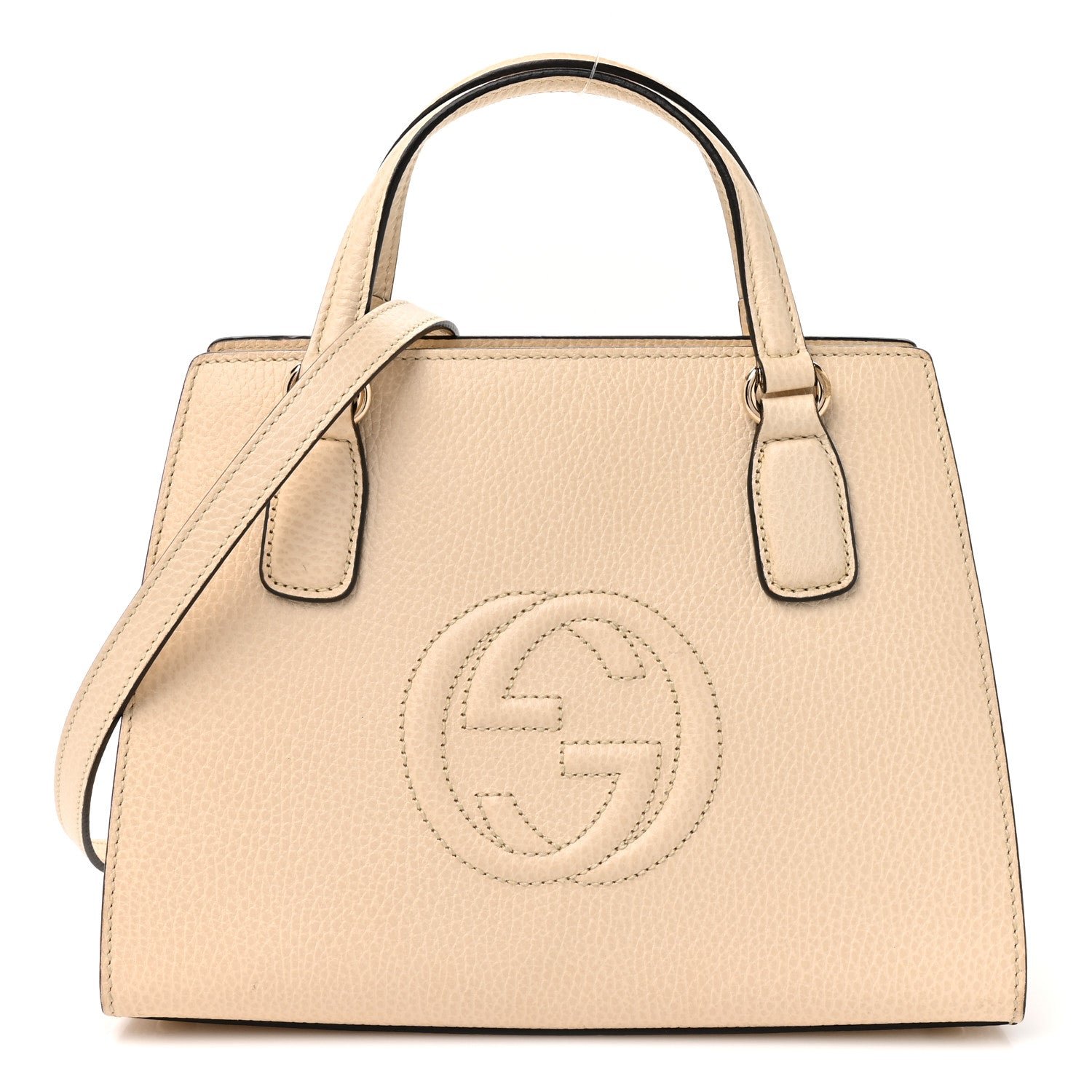 Gucci Dollar Calfskin Medium Soho Top Handle Satchel Ivoire