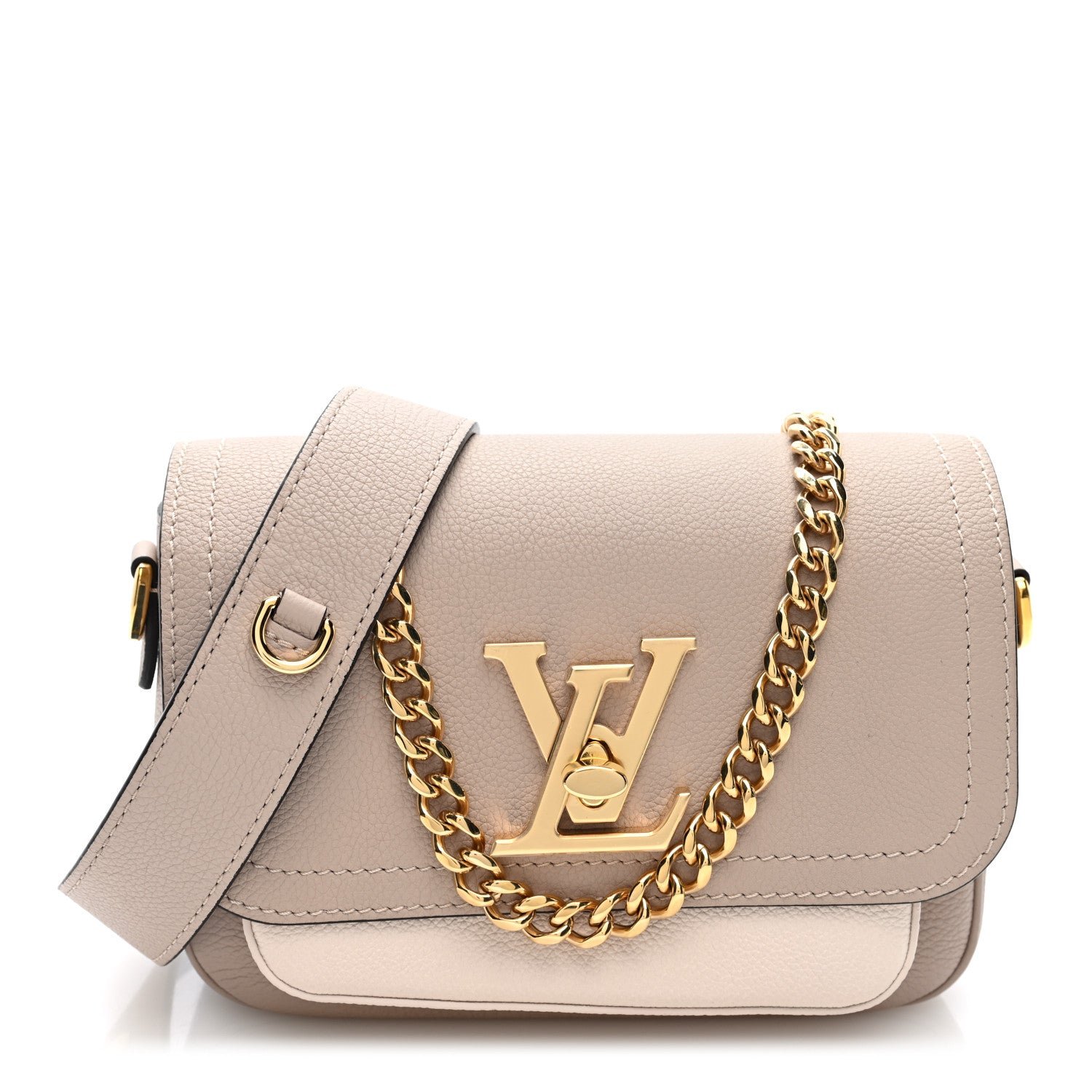 Louis Vuitton Grained Calfskin Lockme Tender Greige