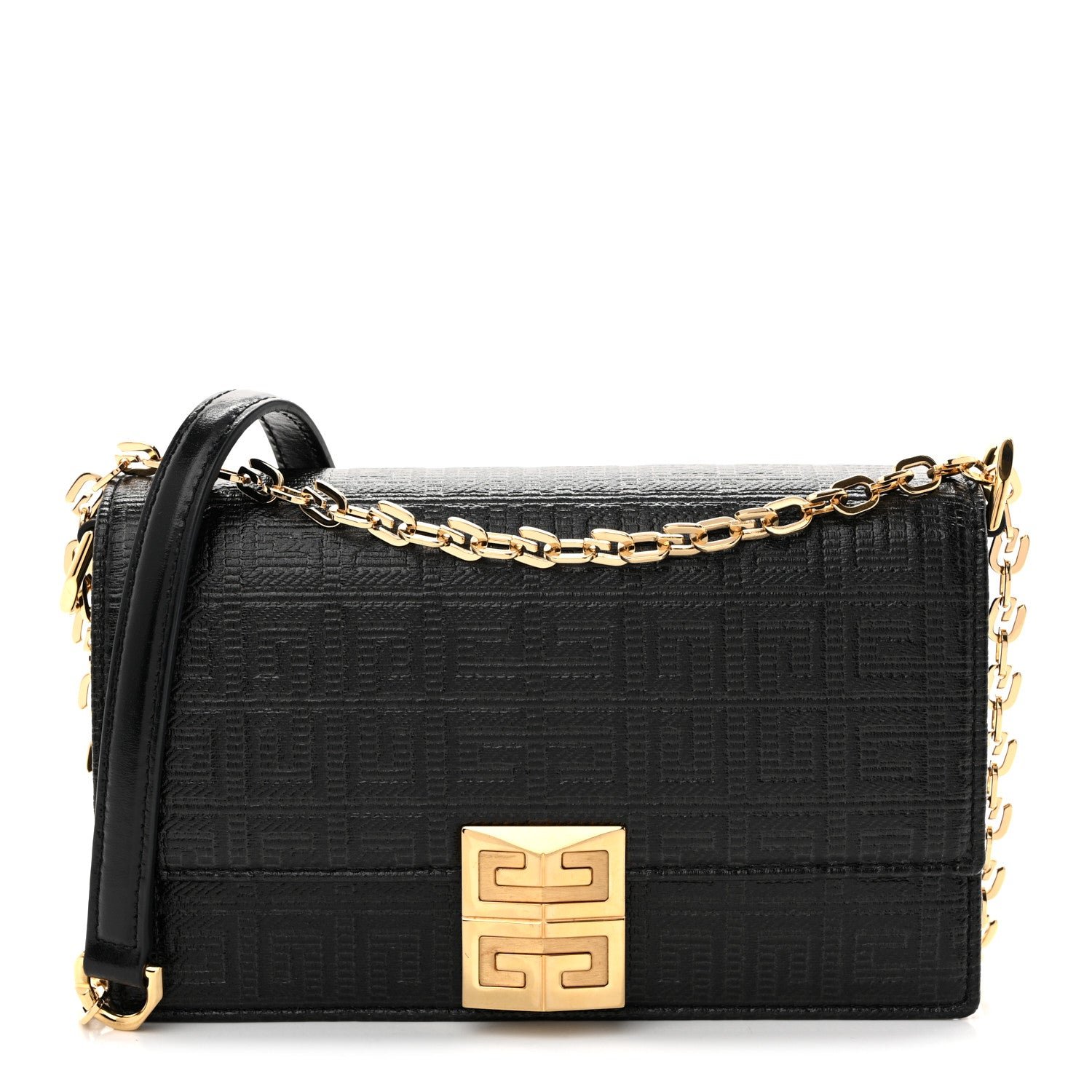 Givenchy Givenchy 4G Coated Canvas Small Chain Shoulder Bag Black