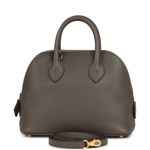 Hermes Hermes Mini 1923 Bolide Etain Evercolor Gold Hardware