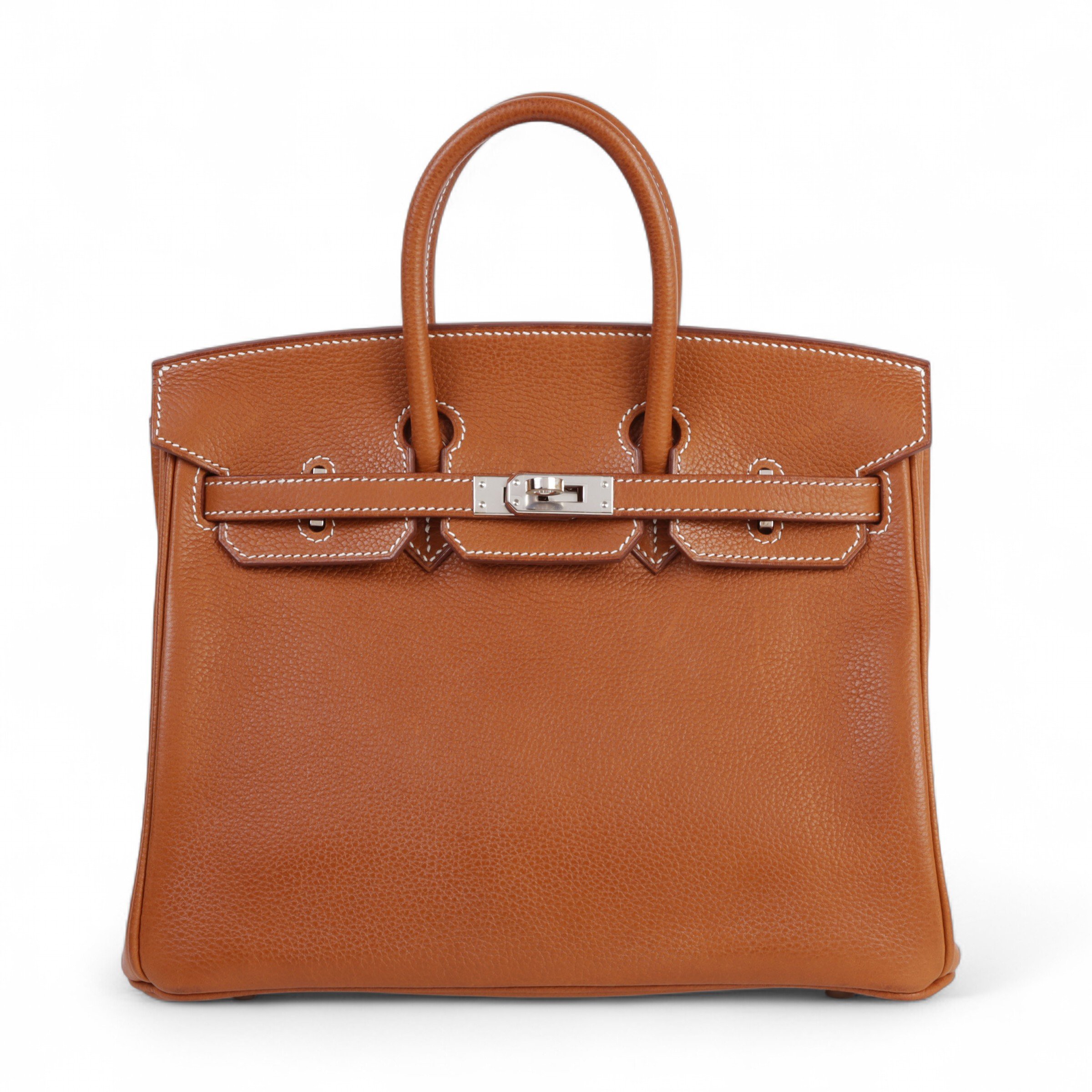 Hermes Very Good ( Rank A)  HERMÈS  Birkin 25 Fauve (34) Barenia Faubourg Palladium hardware Y (2020)