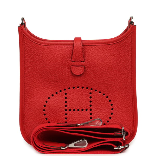 Hermes Evelyne 23 Rouge Radieux Clemence Palladium Hardware