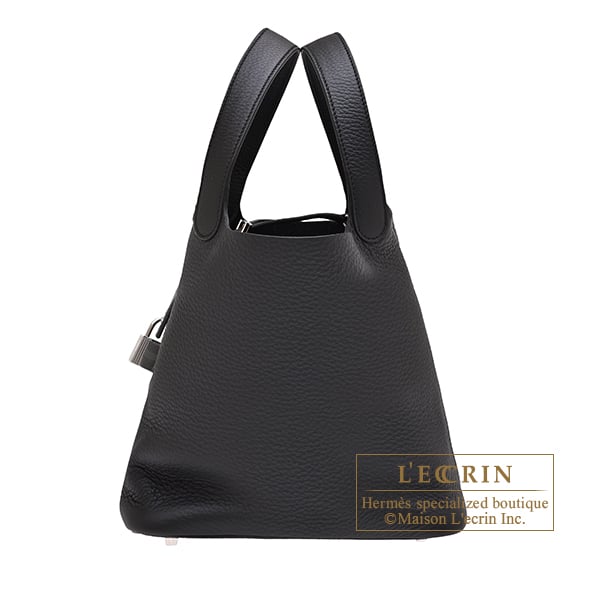Hermes Hermes Picotin Lock bag 22/MM Black Clemence leather Silver hardware