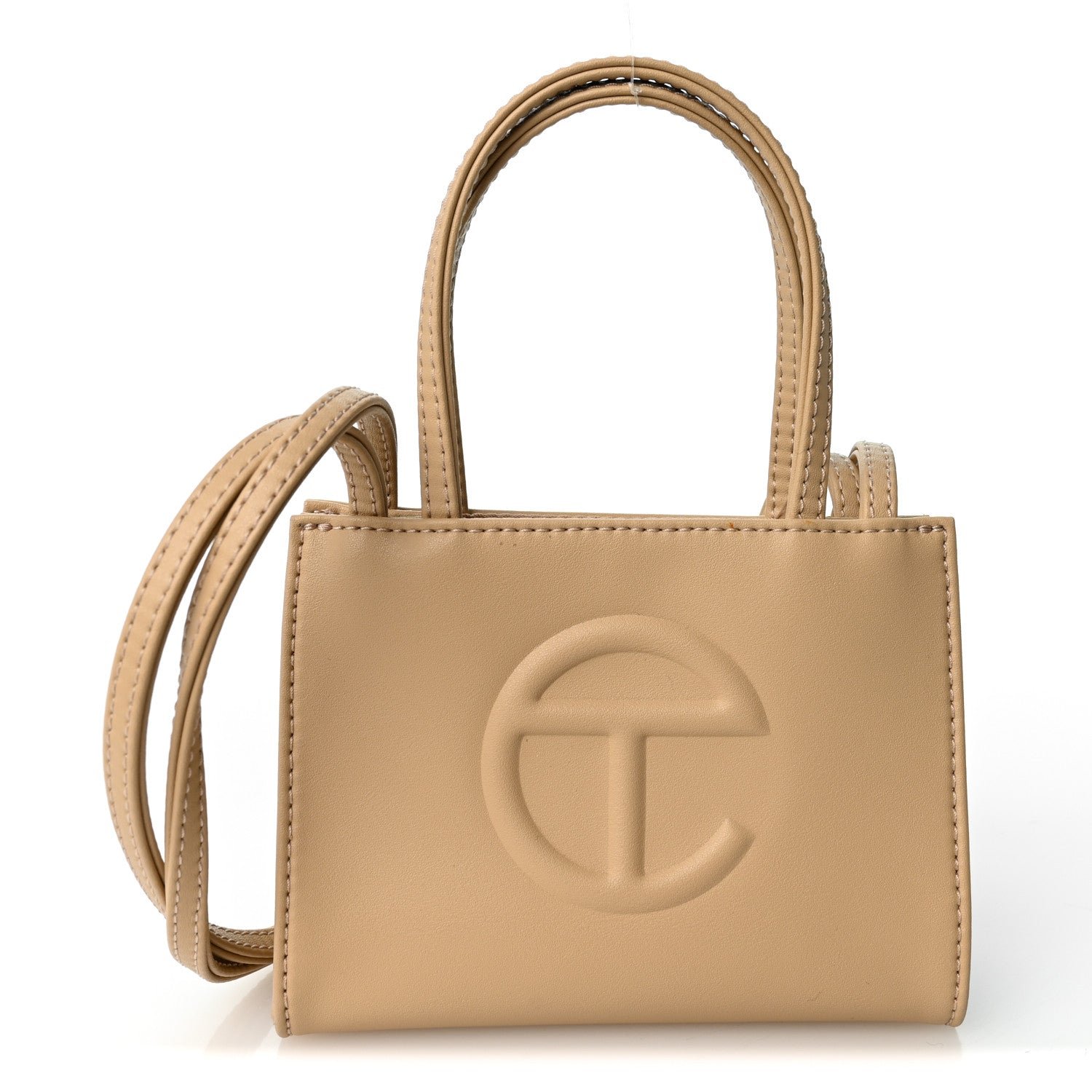 Telfar Telfar Vegan Leather Small Shopping Bag Cream