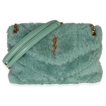Shearling Loulou Puffer Chain Satchel Small