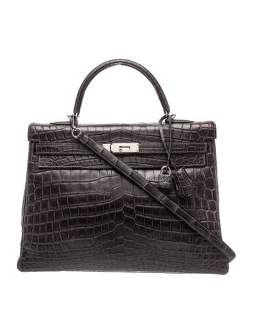 2004 Matte Niloticus Crocodile Kelly II Retourne 35 w/ Strap