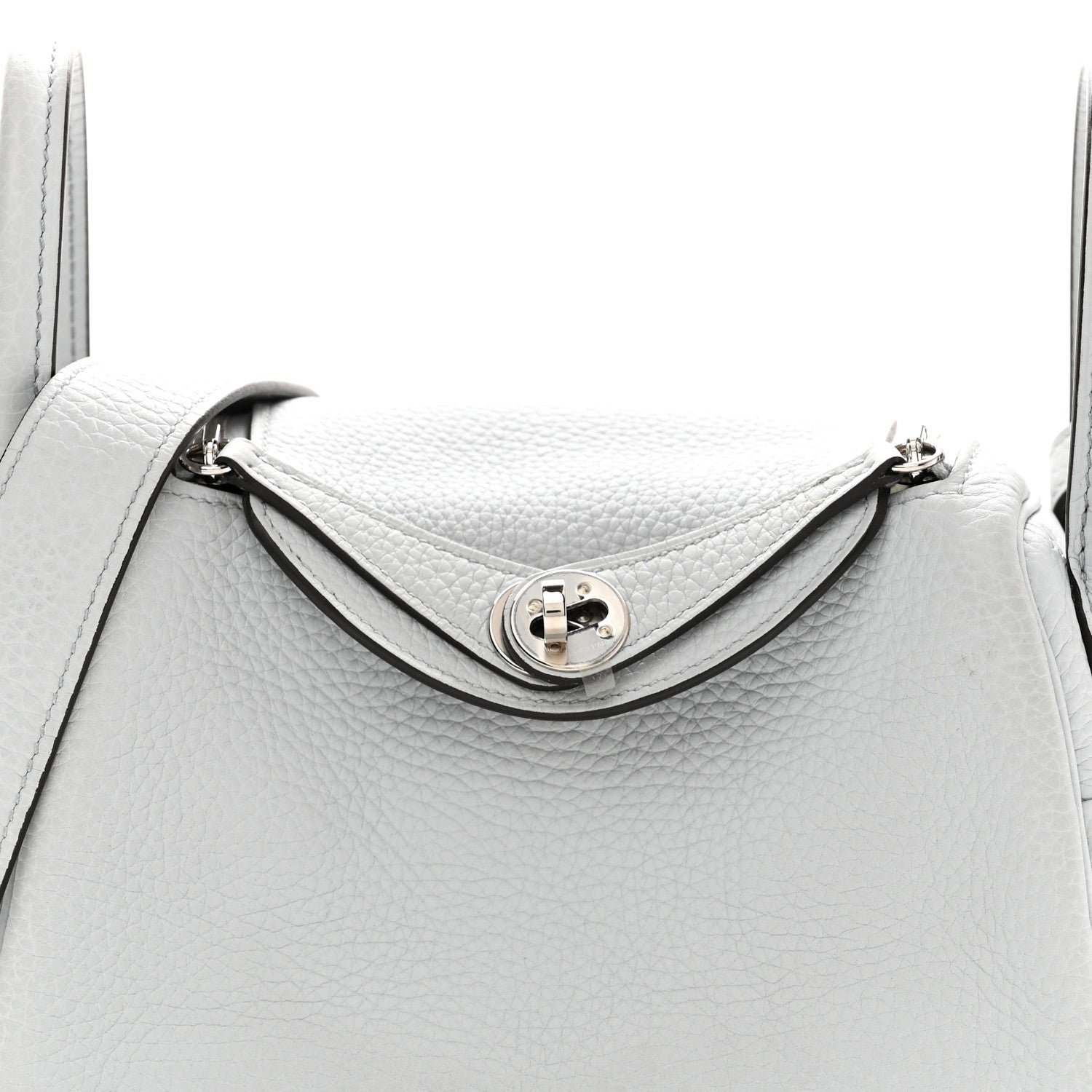 Hermes Taurillon Clemence Mini Lindy 20 Bleu Pale