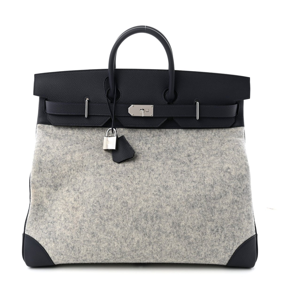 Grey felt and blue Togo Hermès HAC 50 bag