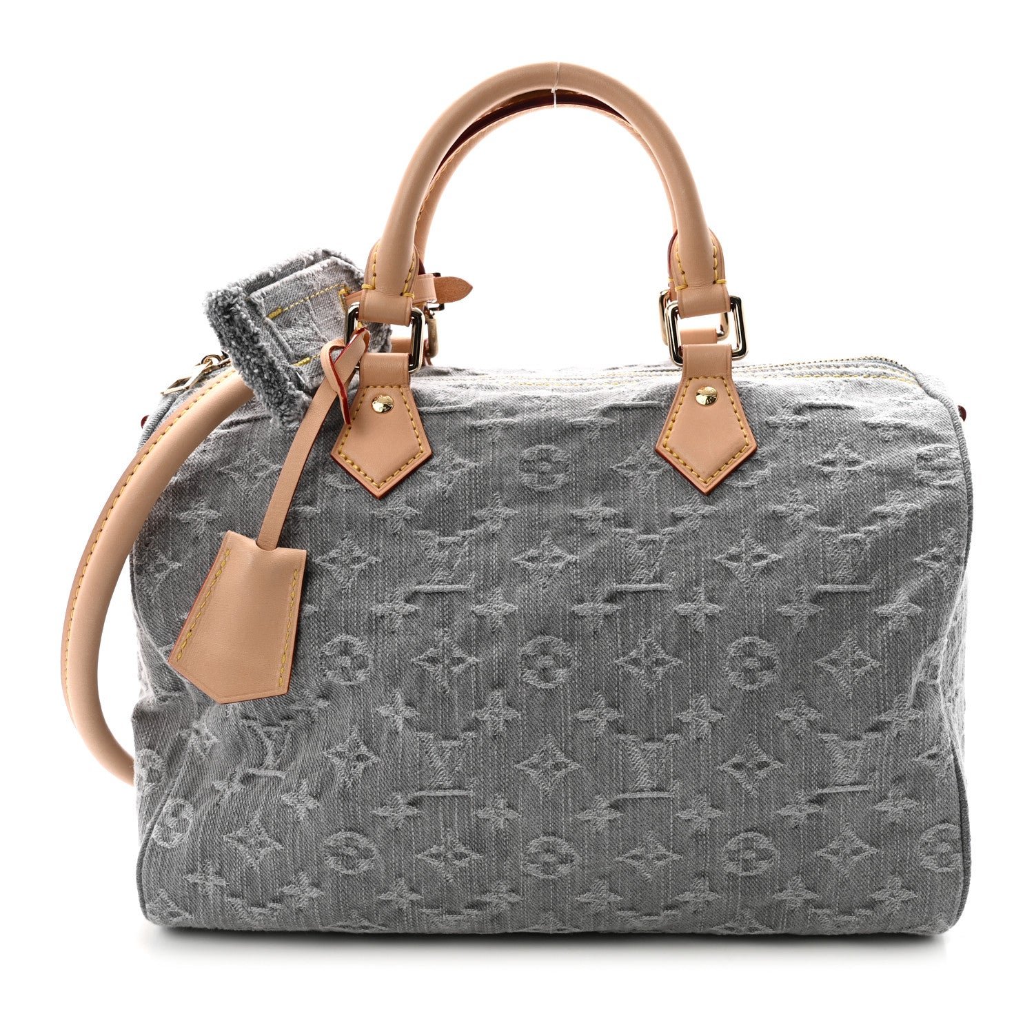 Louis Vuitton Monogram Denim Speedy Soft 30 Washed Gray