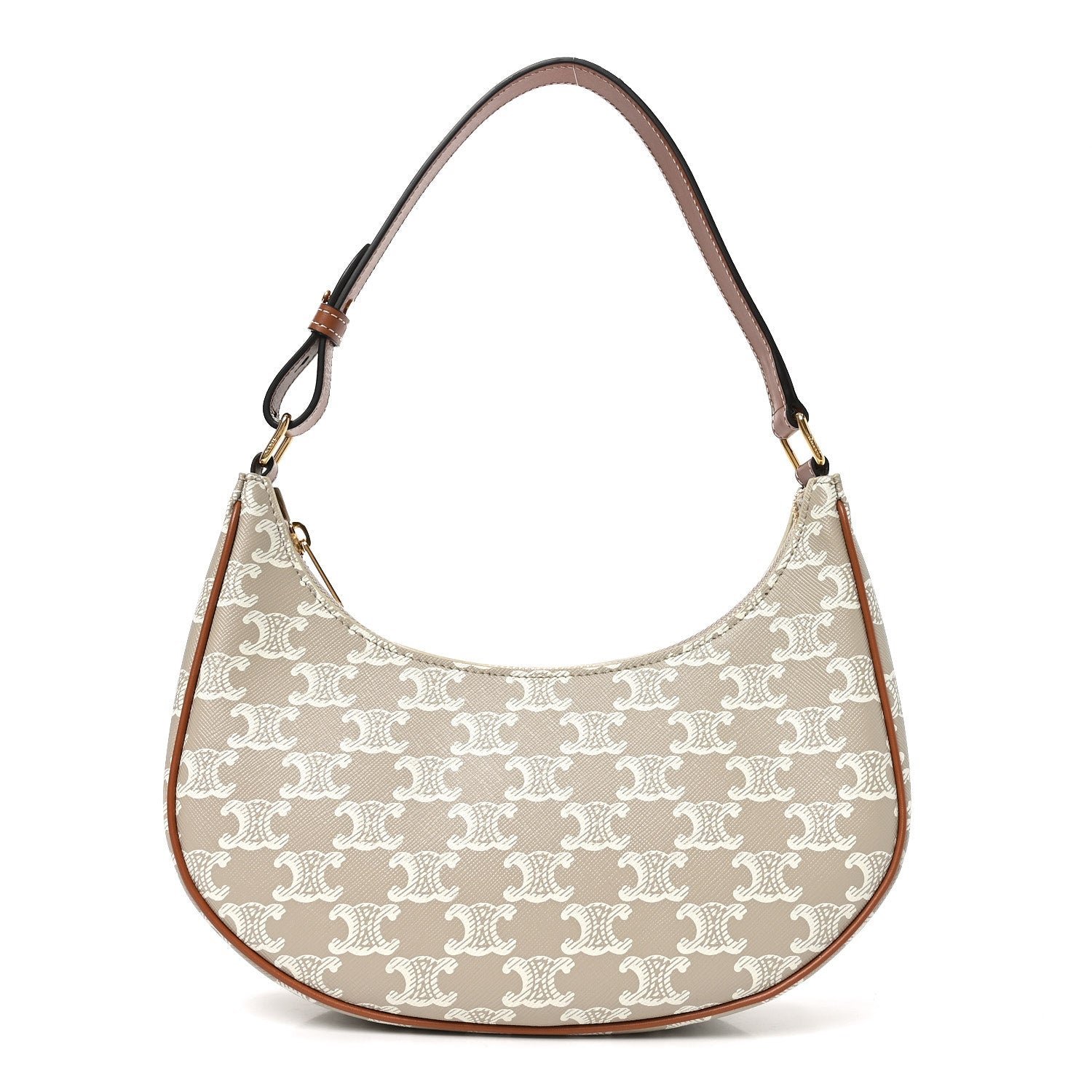 Celine Canvas Calfskin Ava Triomphe Shoulder Bag Grege