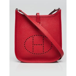 Hermes 16cm Rouge Casaque Epsom Leather Evelyne TPM Bag