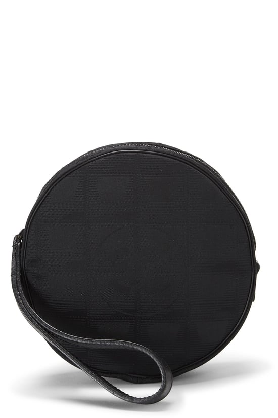Black Travel Line Round Pouch