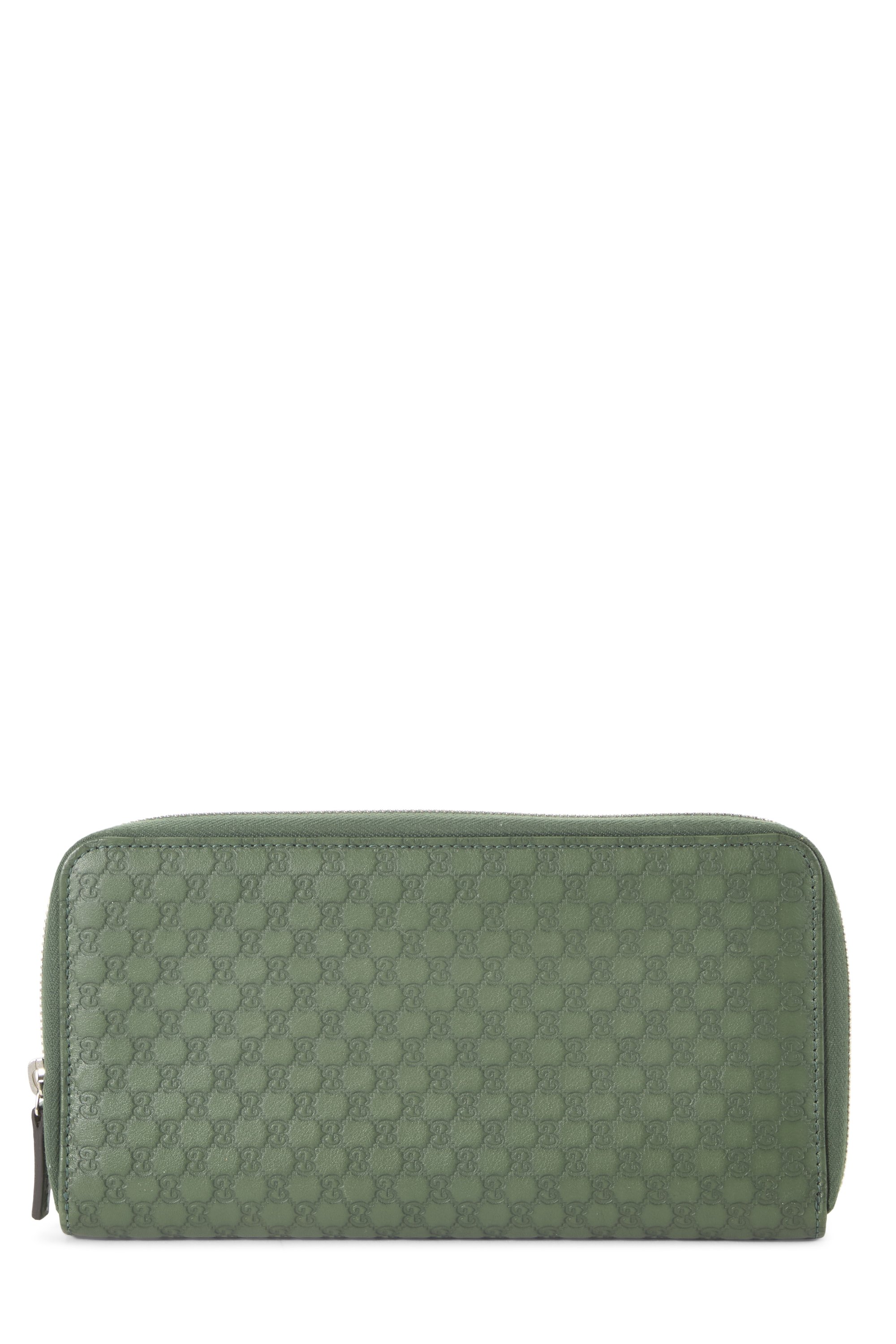 Green Microguccissima Zip Around Wallet