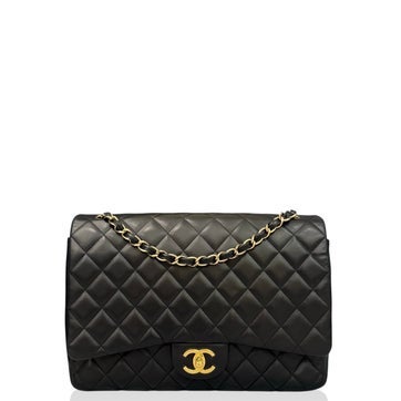Goat Leather Double Flap bag Maxi