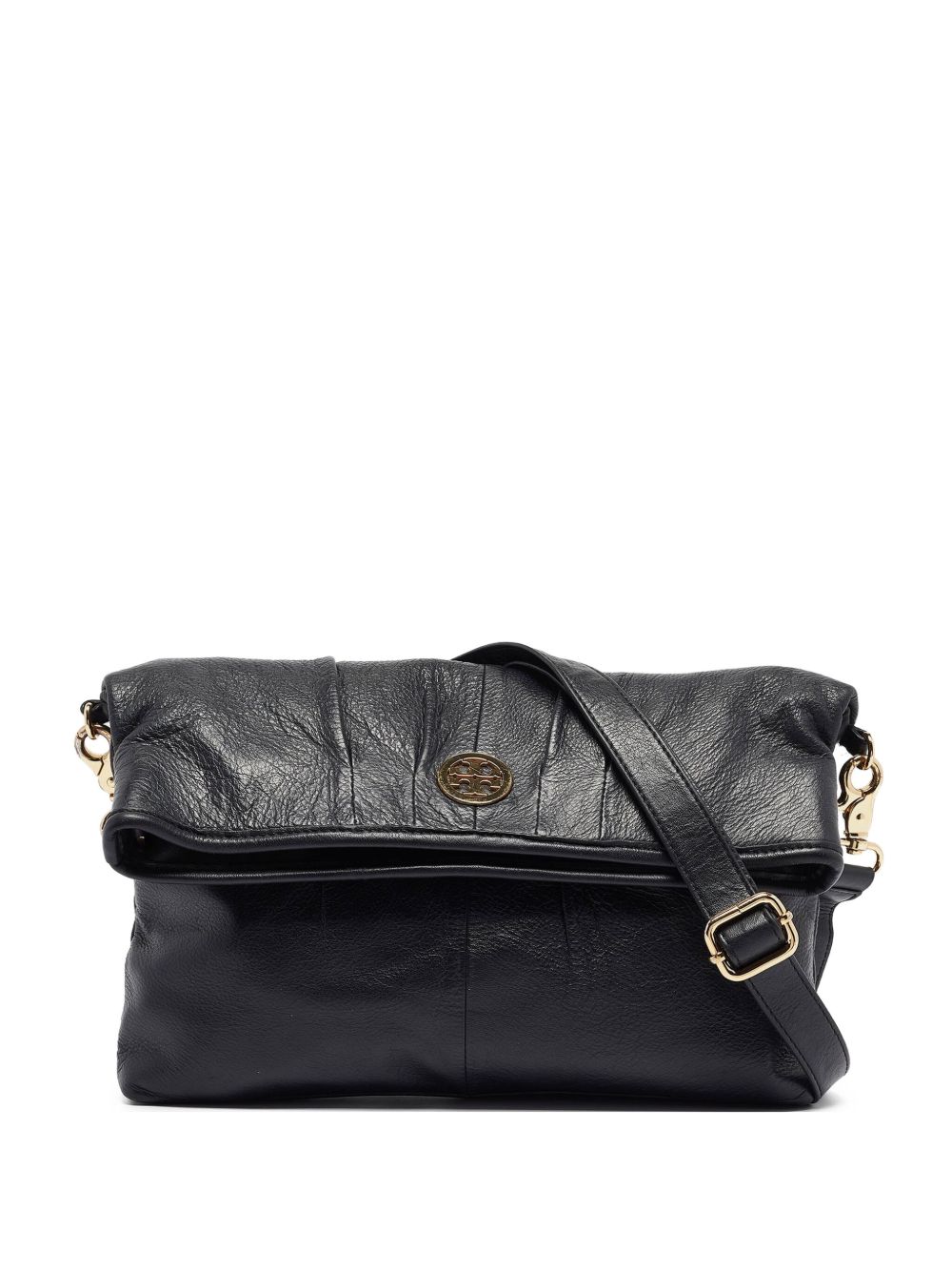 pre-owned leather flap shoulder bag