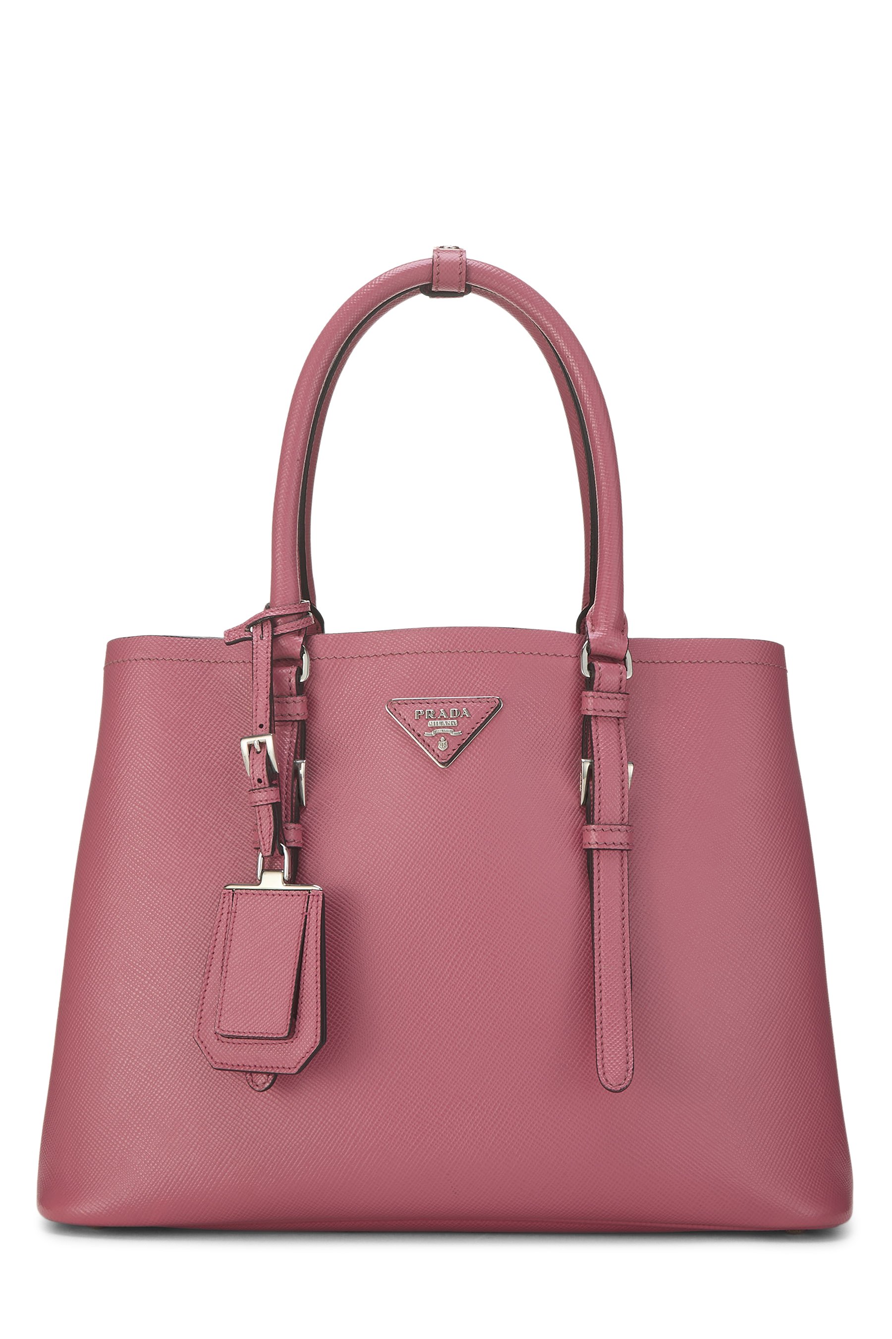Pink Saffiano Double Bag Medium