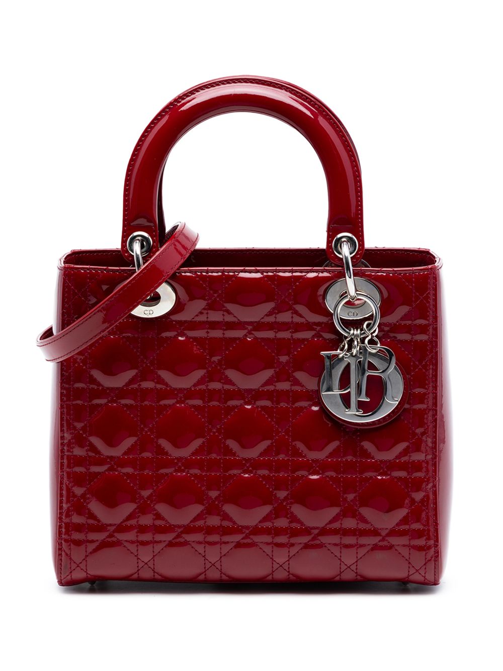 2014 Medium Patent Cannage Lady Dior satchel