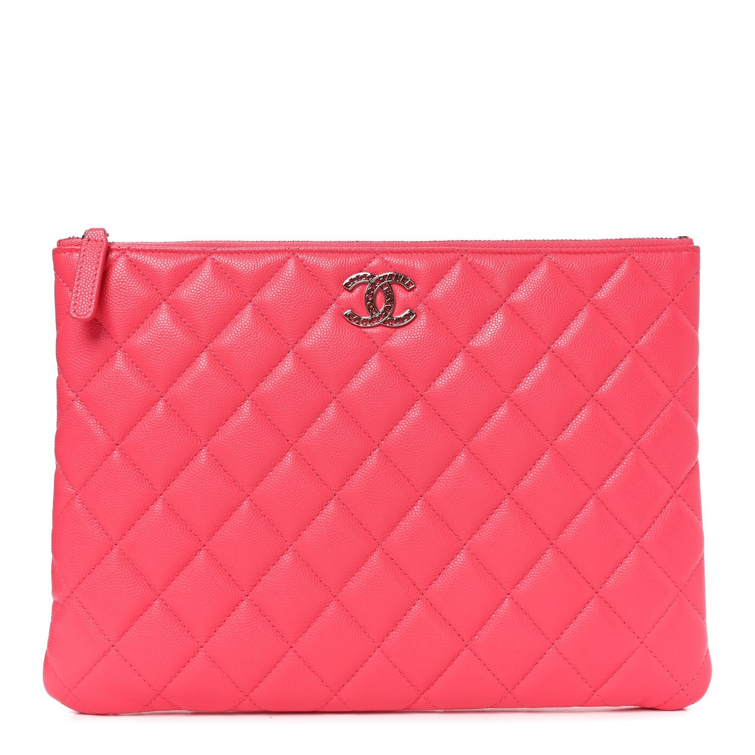 Chanel Caviar Quilted Medium Cosmetic Case Pink