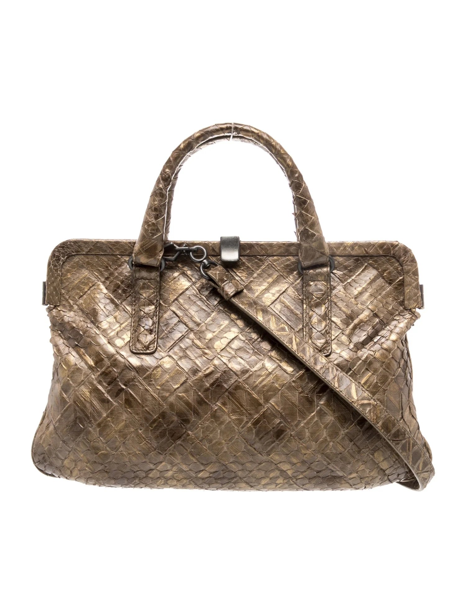Snakeskin Top Handle Bag