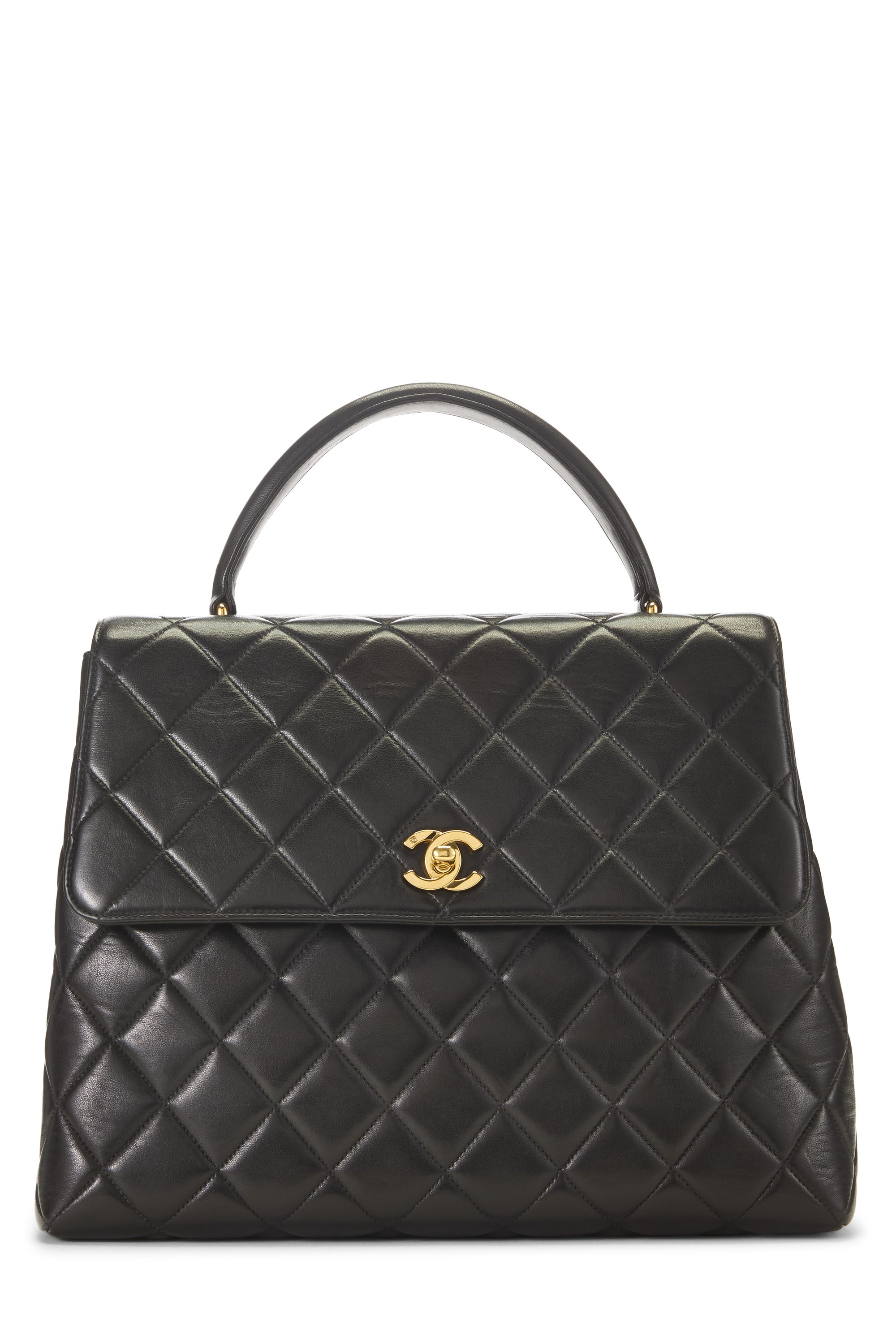 Black Quilted Lambskin Kelly