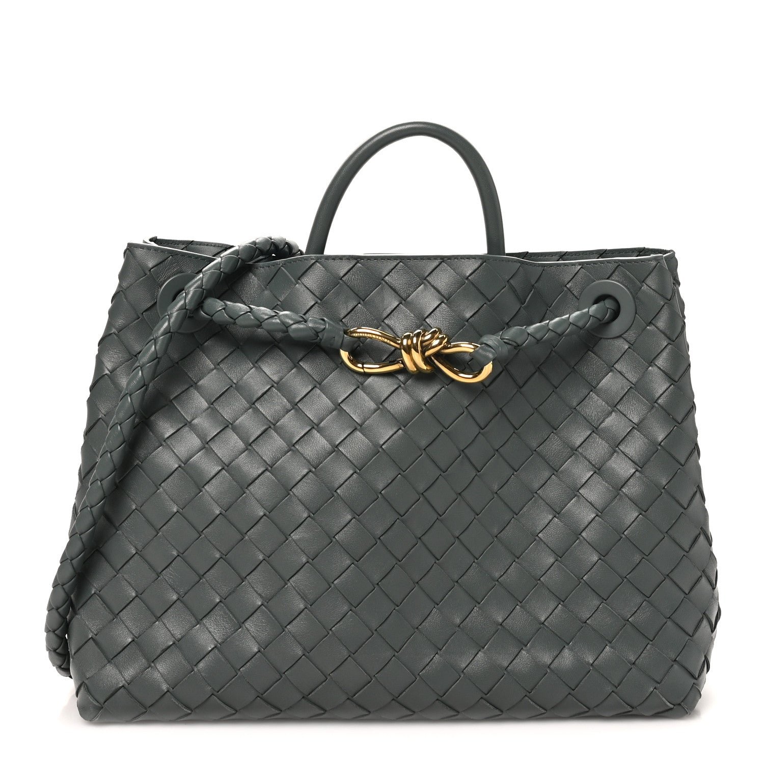 Bottega Veneta Nappa Intrecciato Medium Andiamo Shoulder Bag Aloe