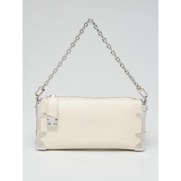 Louis Vuitton White Leather Slim Trunk Bag