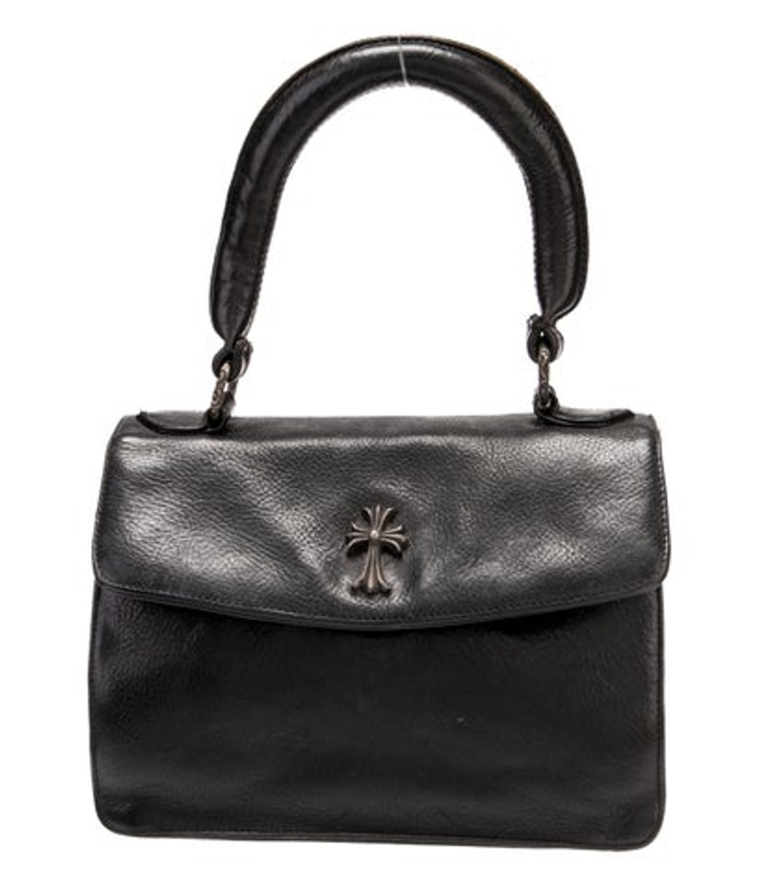 Chrome Hearts Hearts Leather Top Handle Bag