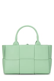 Bottega Veneta Green Calfskin Maxi Intrecciato Arco Tote Mini