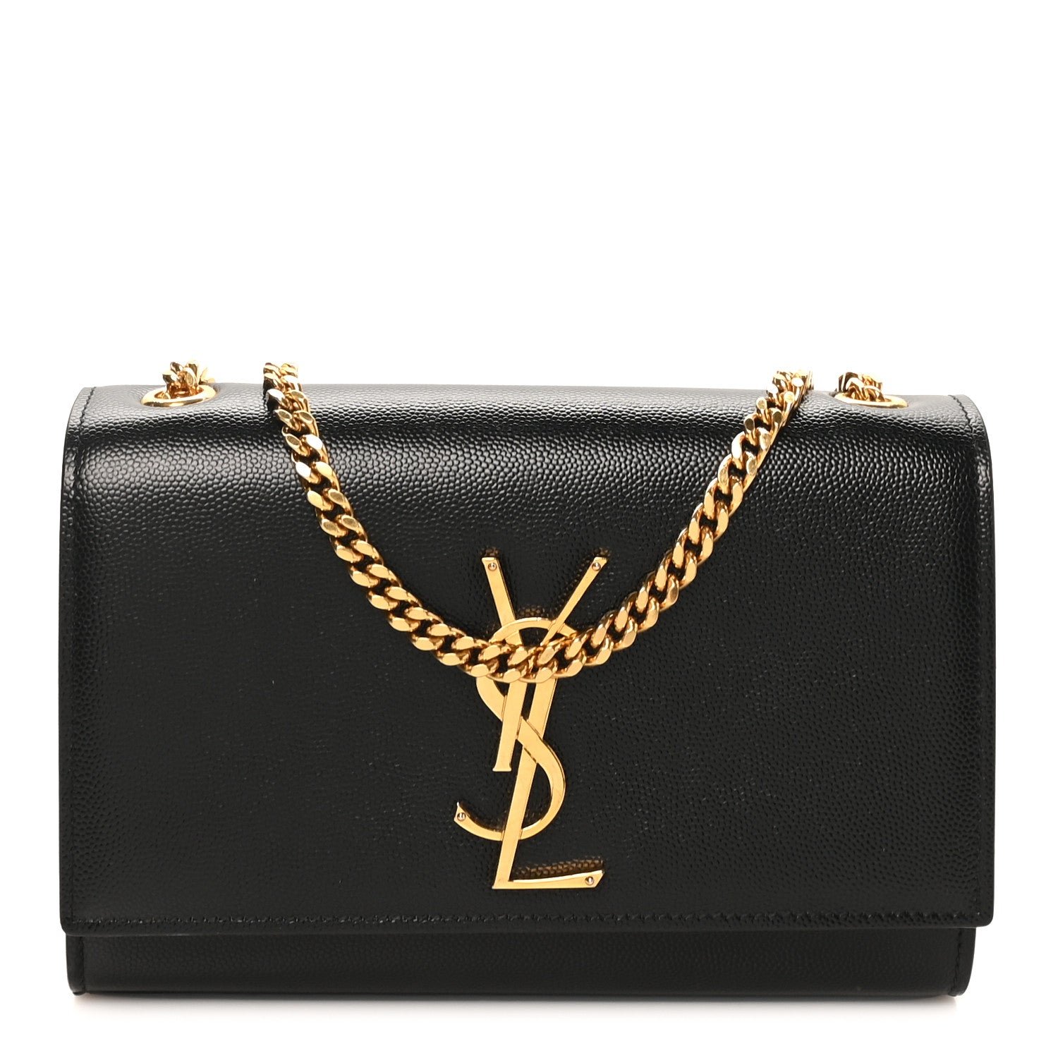 Saint Laurent Grain De Poudre Small Monogram Kate Satchel Black
