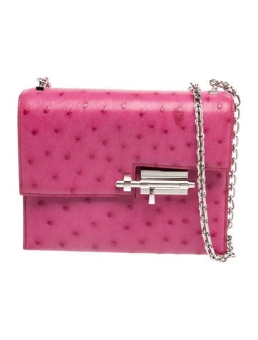 Ostrich Mini Verrou Chaine Bag