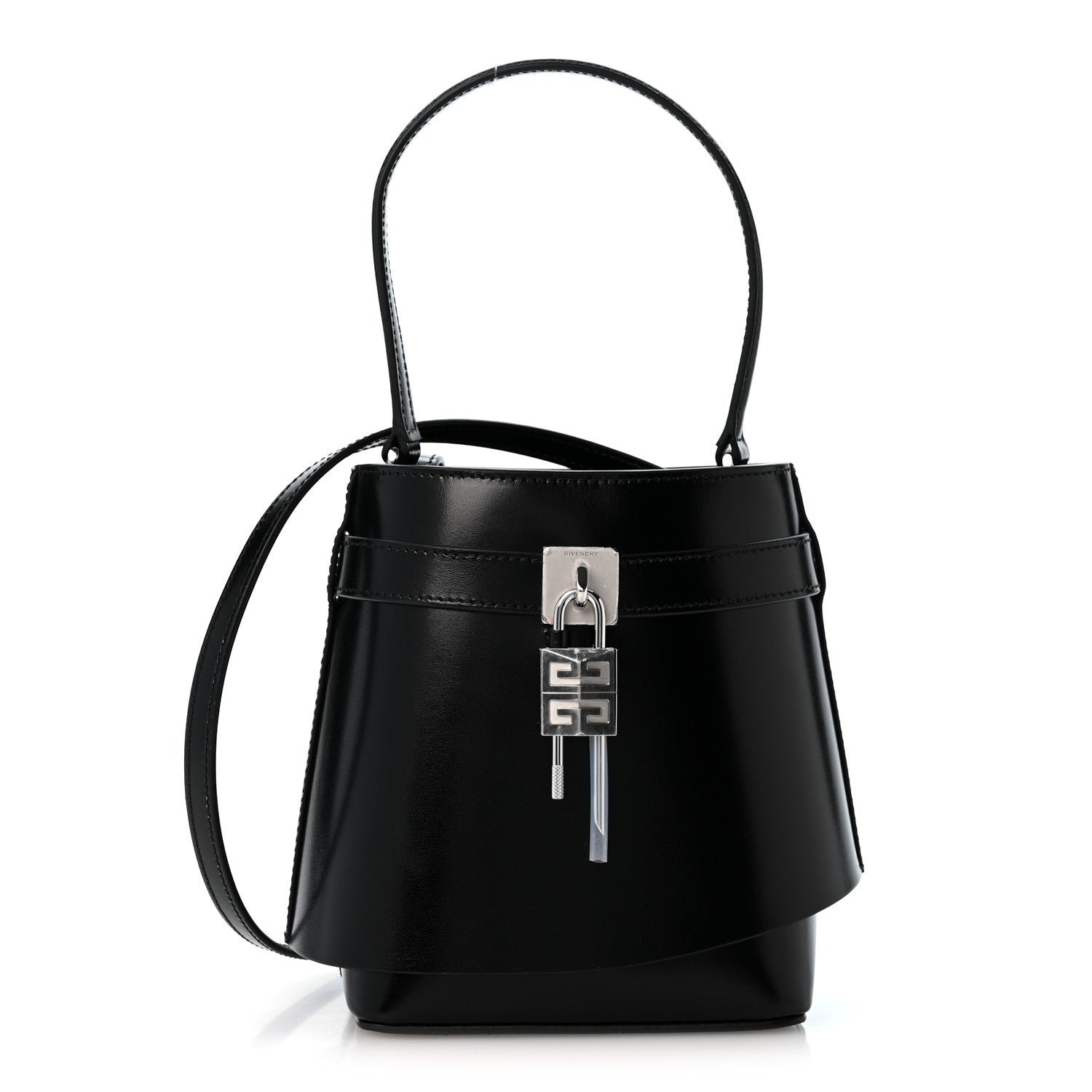 Givenchy Givenchy Box Calfskin Shark Lock Bucket Bag Black