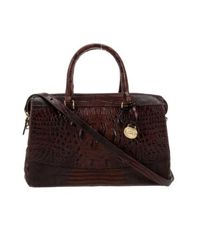 Brahmin Embossed Leather Top Handle Bag