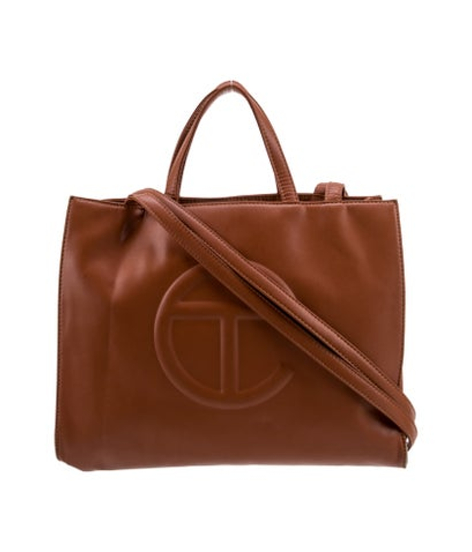 Telfar Vegan Leather Tan Shopping Bag Medium