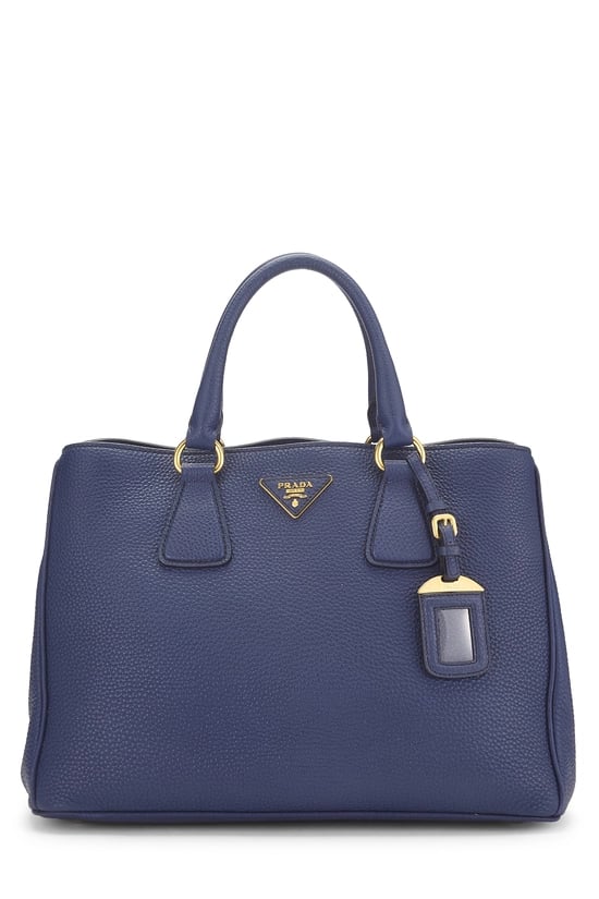 Navy Vitello Daino Convertible Handbag
