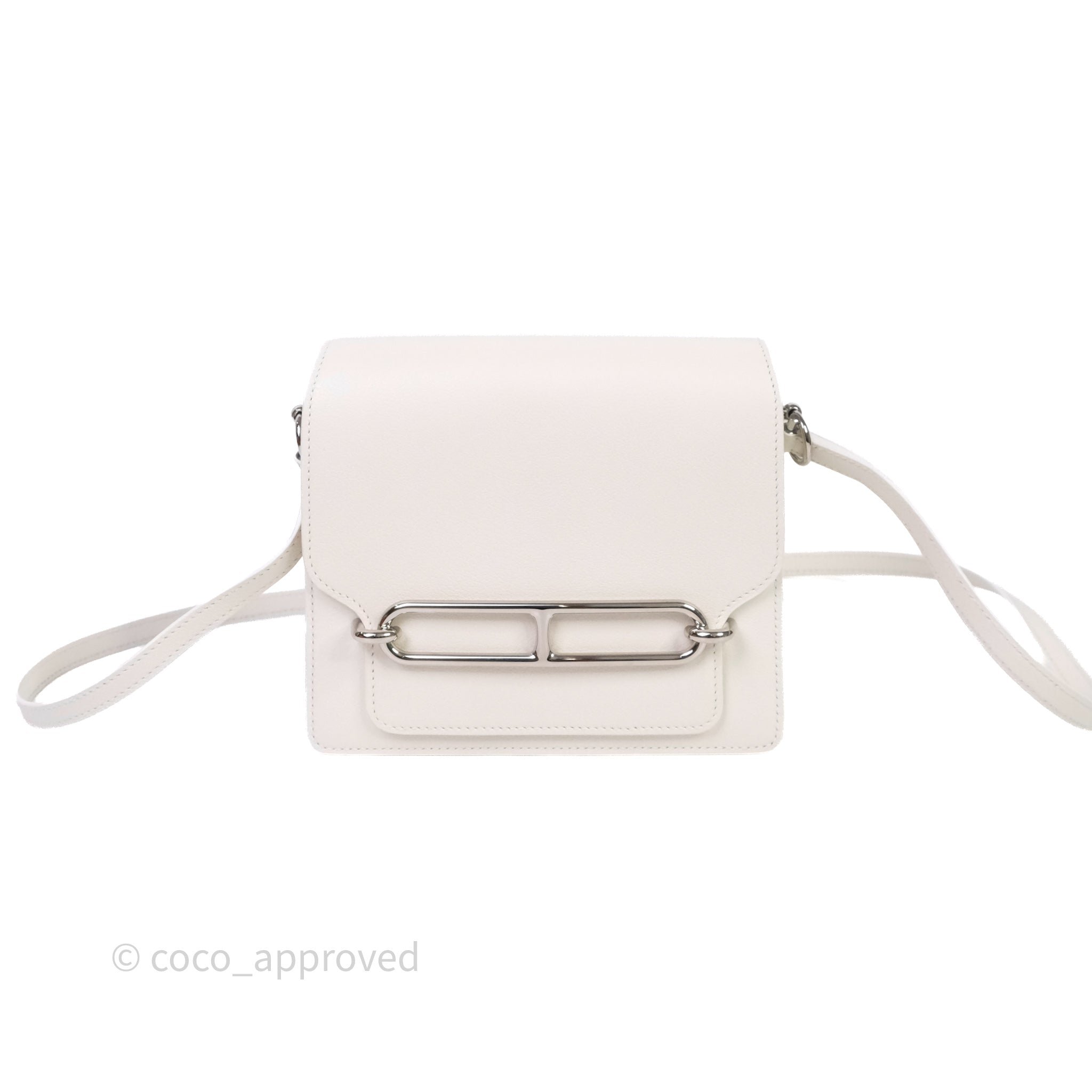Hermès Roulis Mini Blanc 01 Evercolor Palladium Hardware