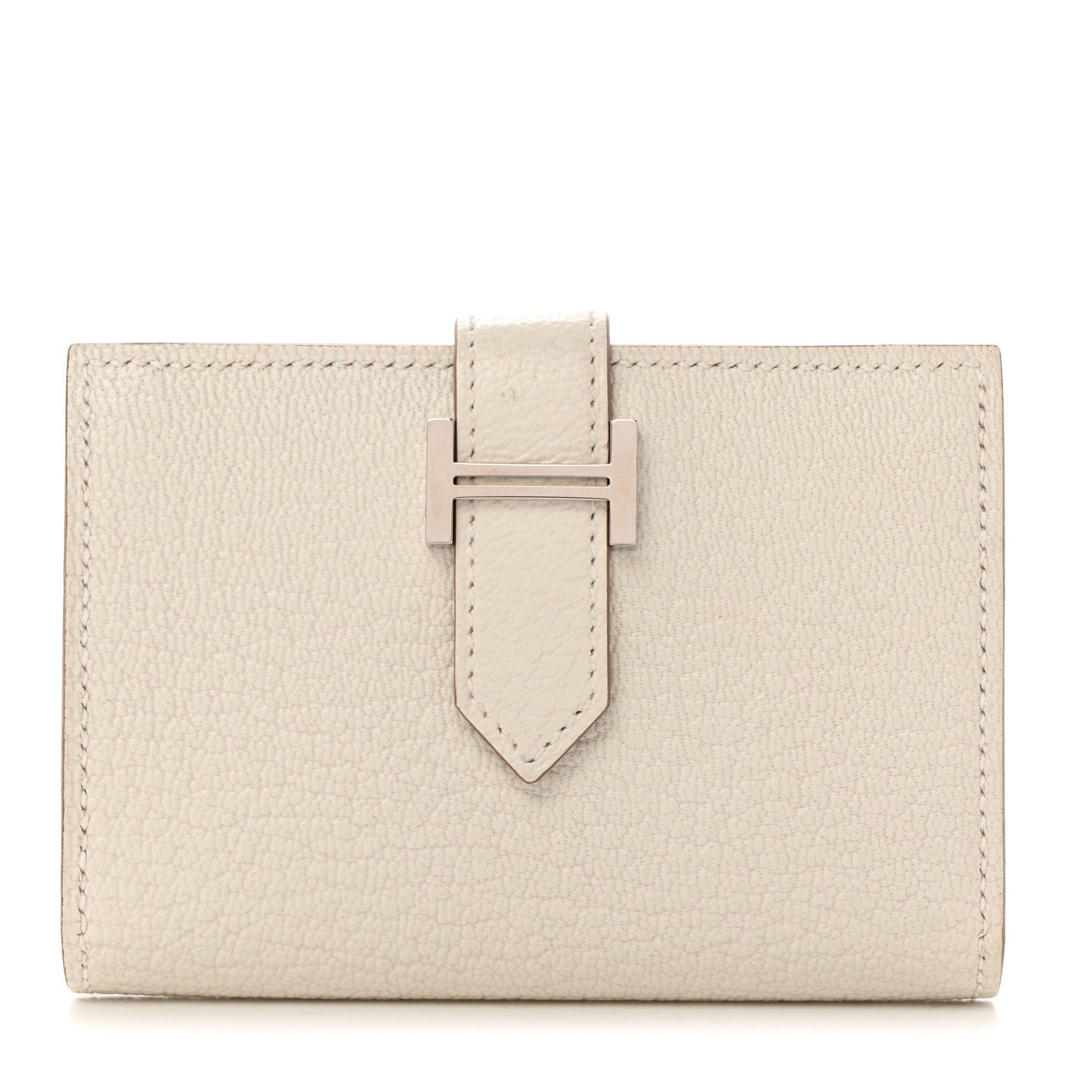 Hermes Chevre Mysore Bearn Card Holder Wallet Mushroom