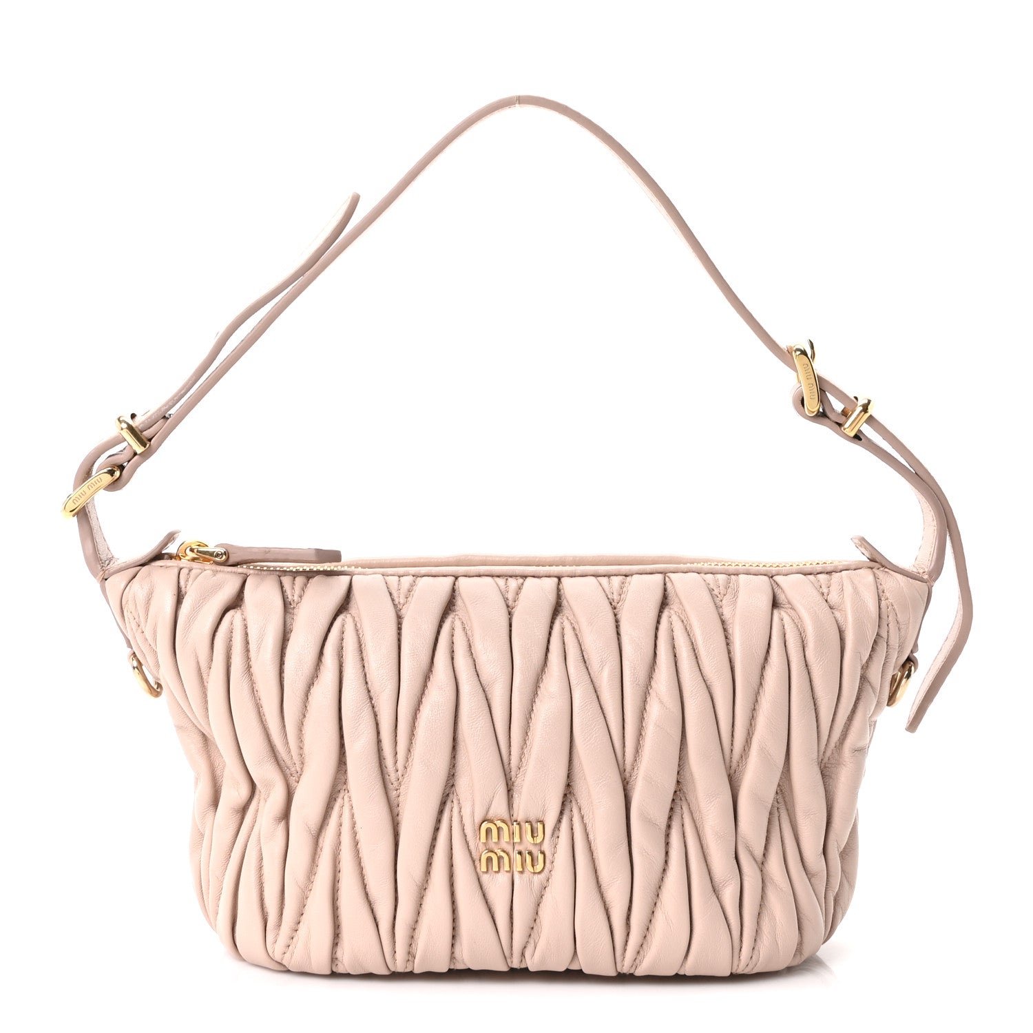 Miu Miu Nappa Matelasse Pouch Cipria