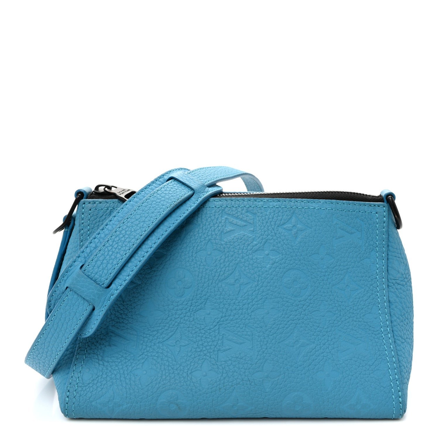 Louis Vuitton Taurillon Monogram Triangle Messenger Turquoise