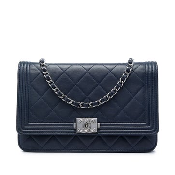 Quilted Lambskin Boy Wallet On Chain