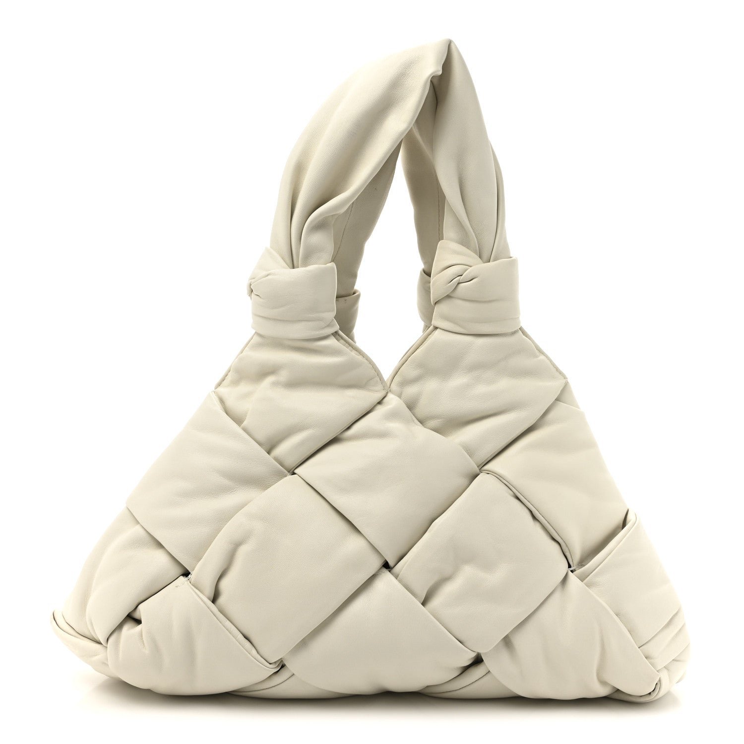Bottega Veneta Lambskin Padded Lock Tote White