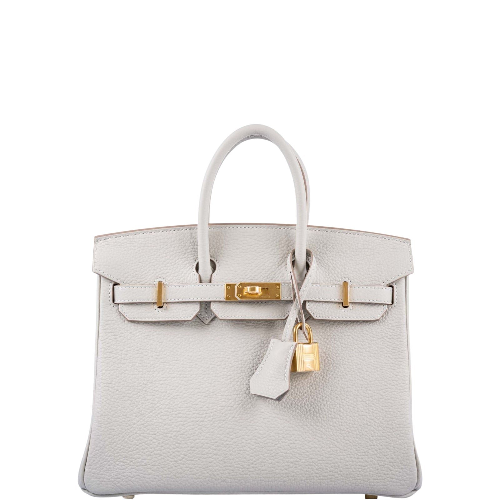 Hermes Hermès Birkin 25 Gris Perle Togo Gold Hardware
