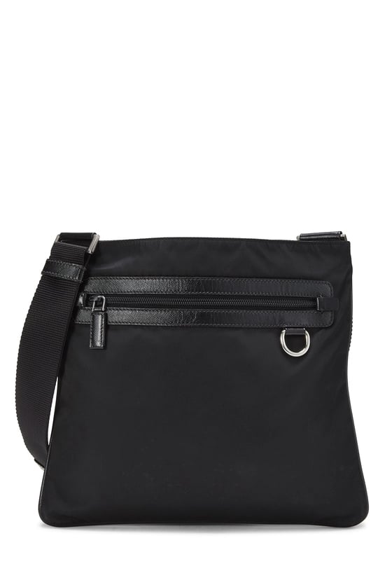 Black Nylon Messenger Bag Small