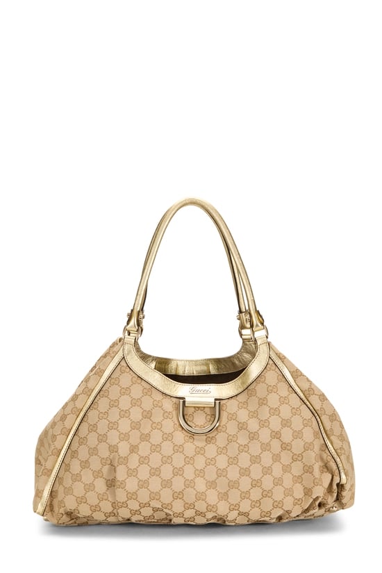 Gold Original GG Canvas D-Ring Abbey Tote Large
