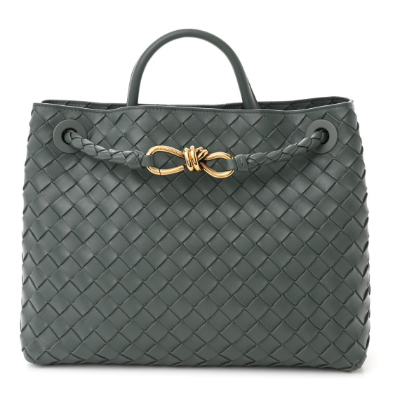 Bottega Veneta Nappa Intrecciato Medium Andiamo Shoulder Bag Slate