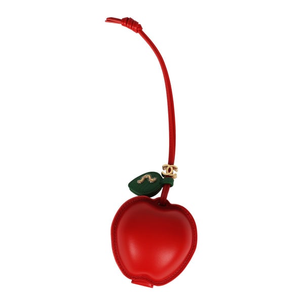 Chanel "Charming City" Apple Bag Charm Red, Green Lambskin Gold Hardware