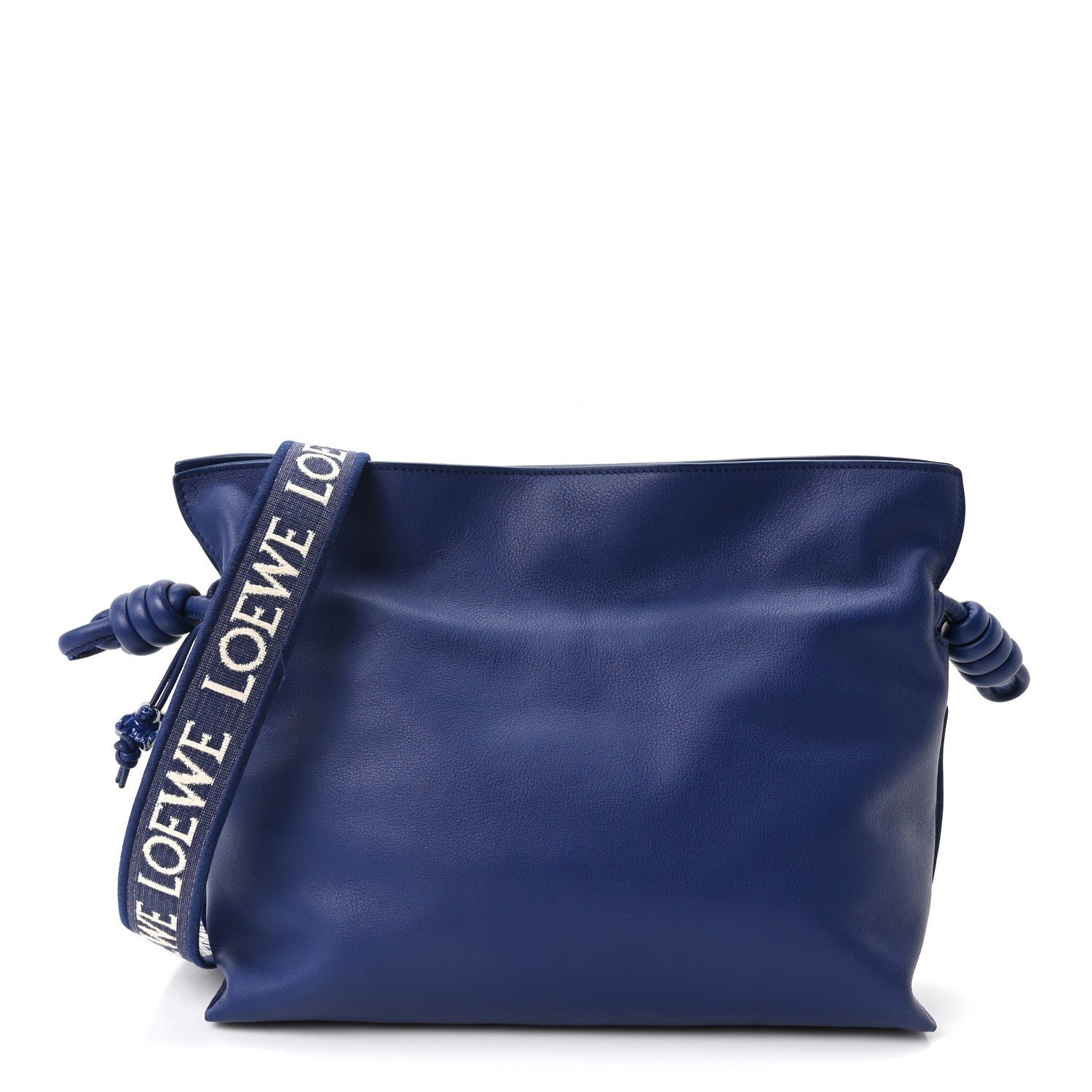 Loewe Satin Calfskin Monochrome Flamenco Knot Clutch Deep Purple Glaze