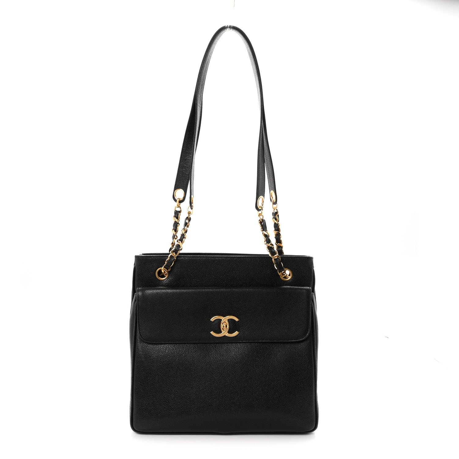 Chanel Caviar Flap Shoulder Bag Black