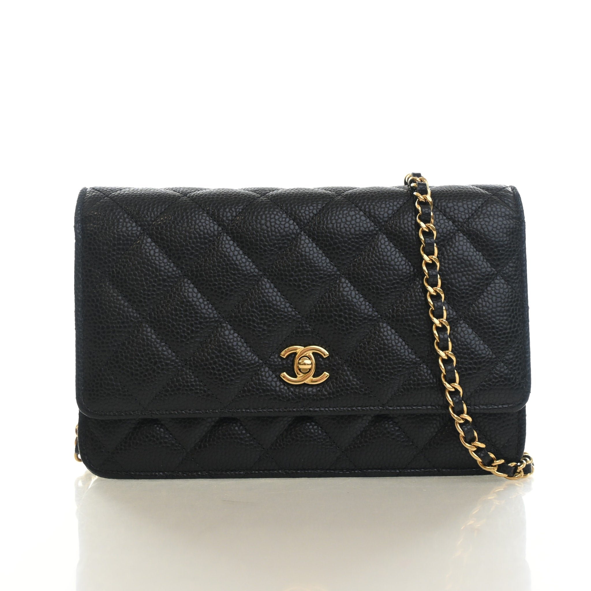 Chanel Caviar Turnlock Wallet On Chain (WOC)