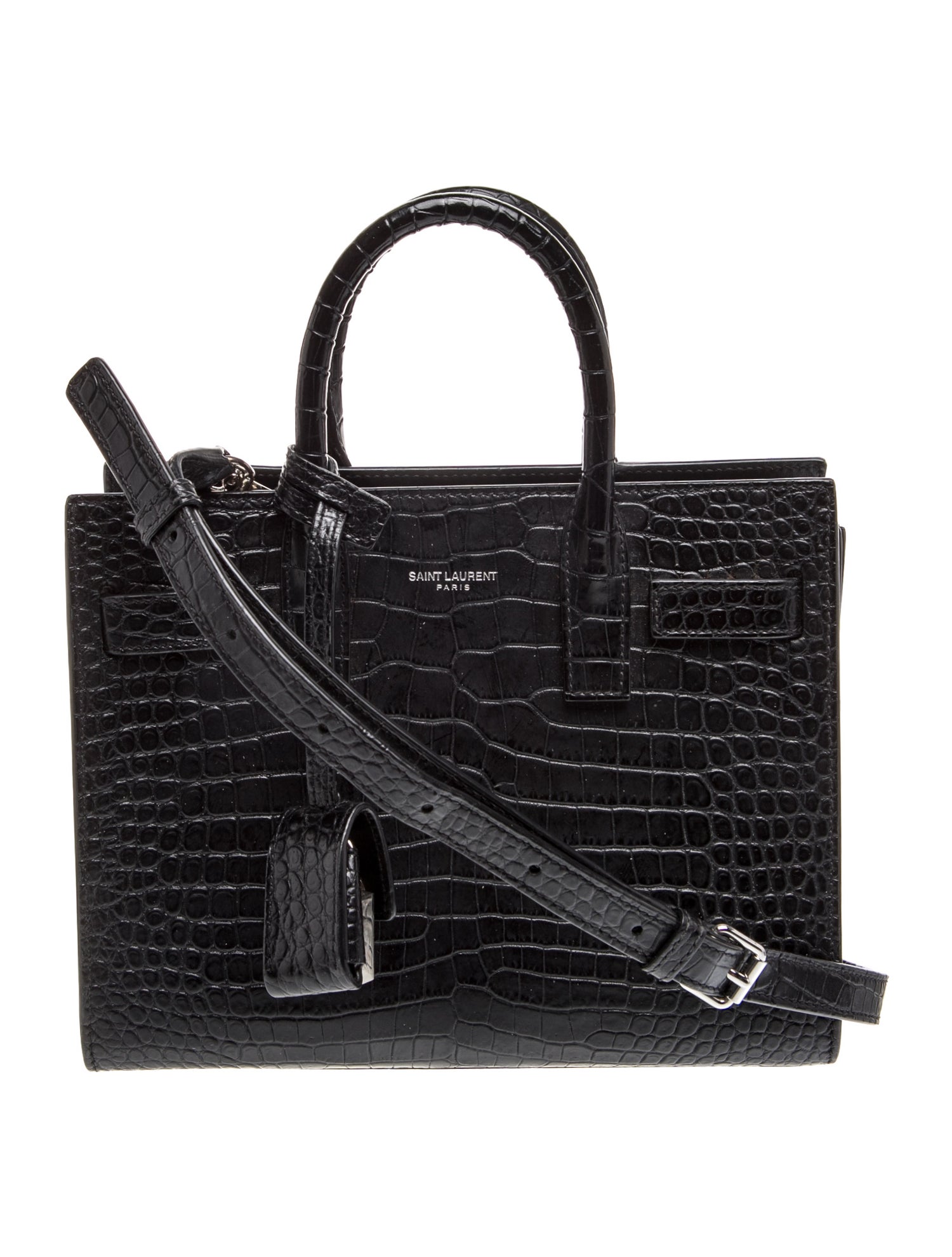 Embossed Leather Sac De Jour Nano