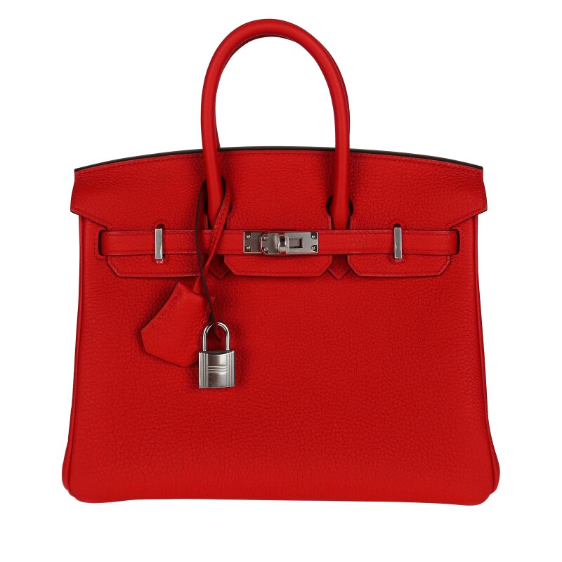 Rouge de Coeur Togo Retourne Birkin 25 Palladium Hardware, 2025